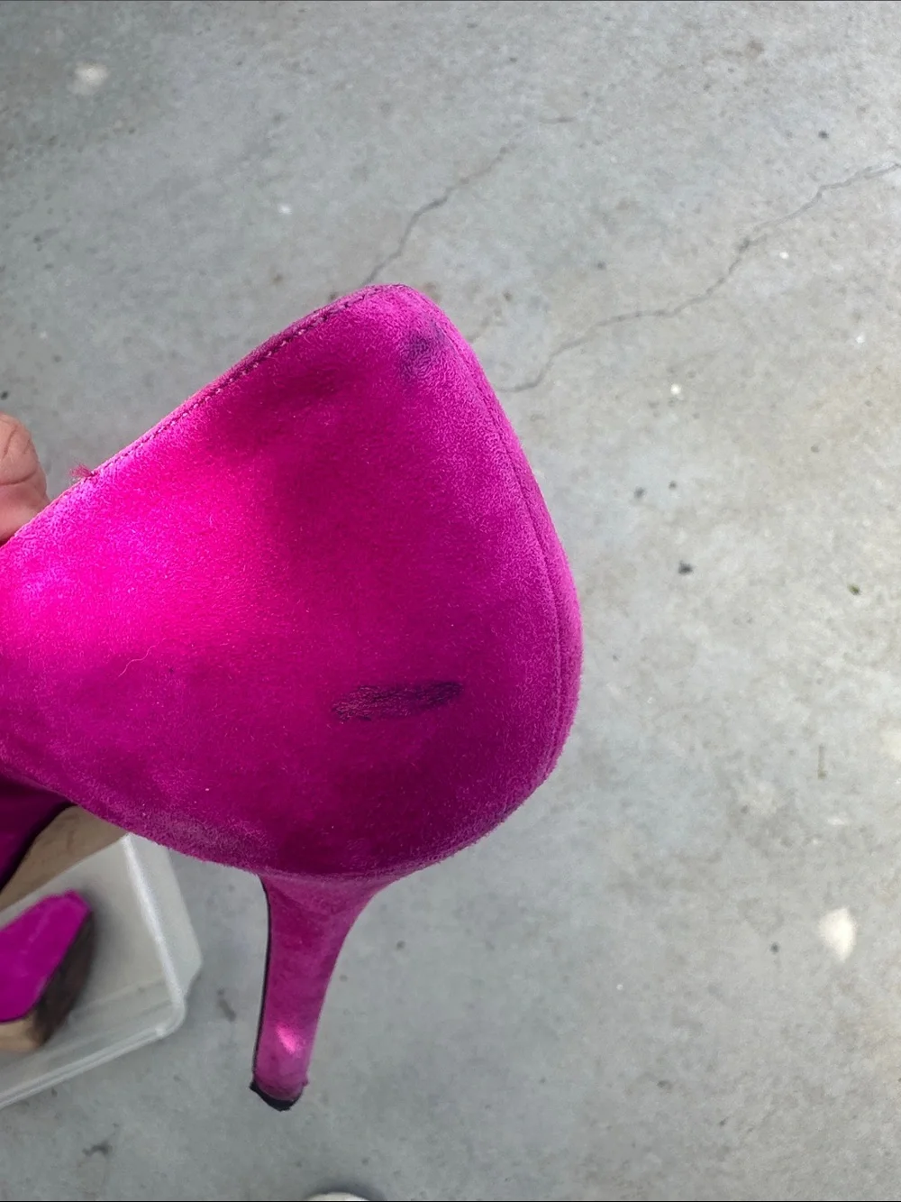 Enzo Angiolini Women's Magenta Suede Peep-Toe Pumps